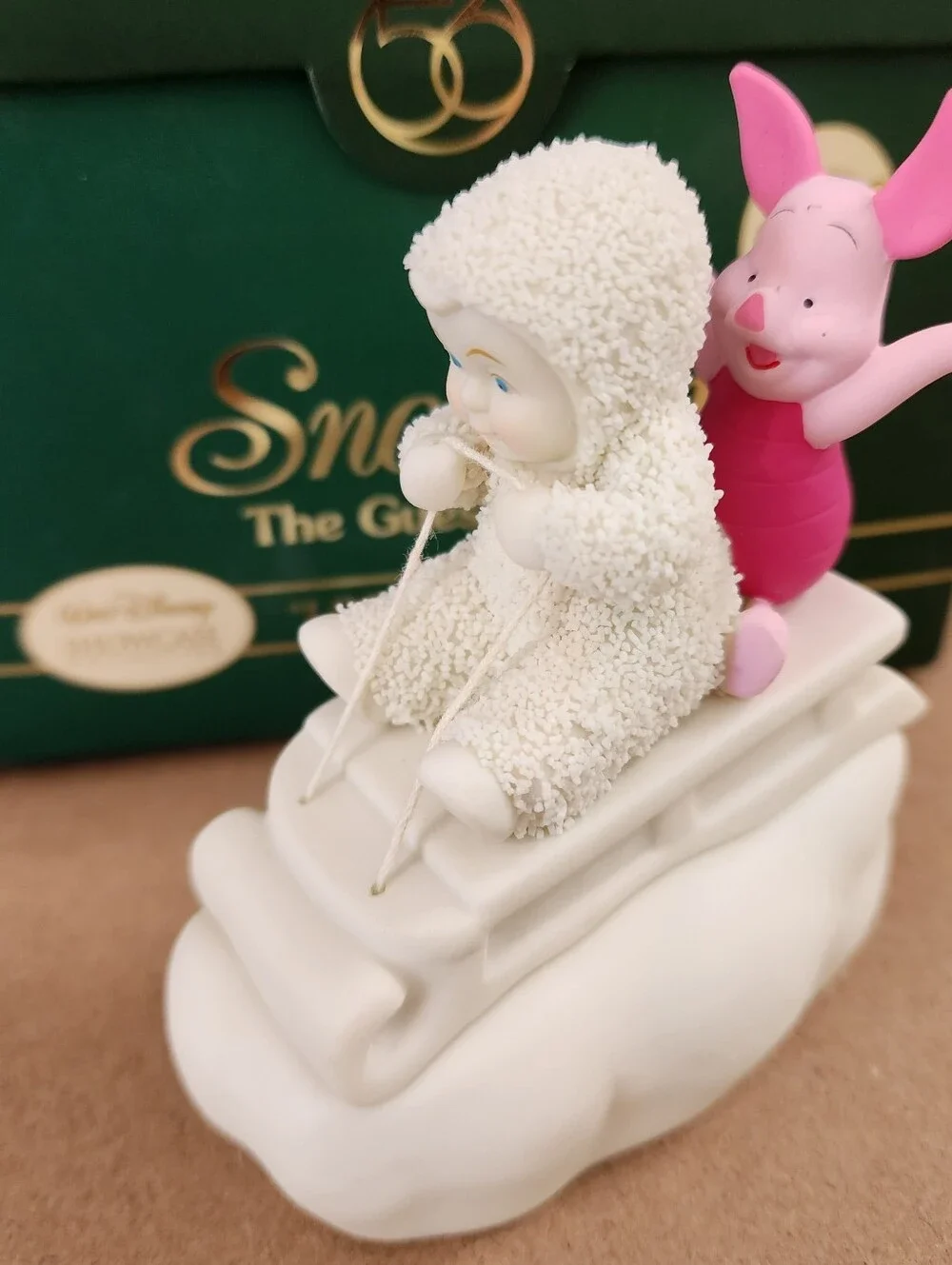 Disney Department 56 Trinket Box Snowbabies Look POOH  NO Hands ~ Figurine 2004